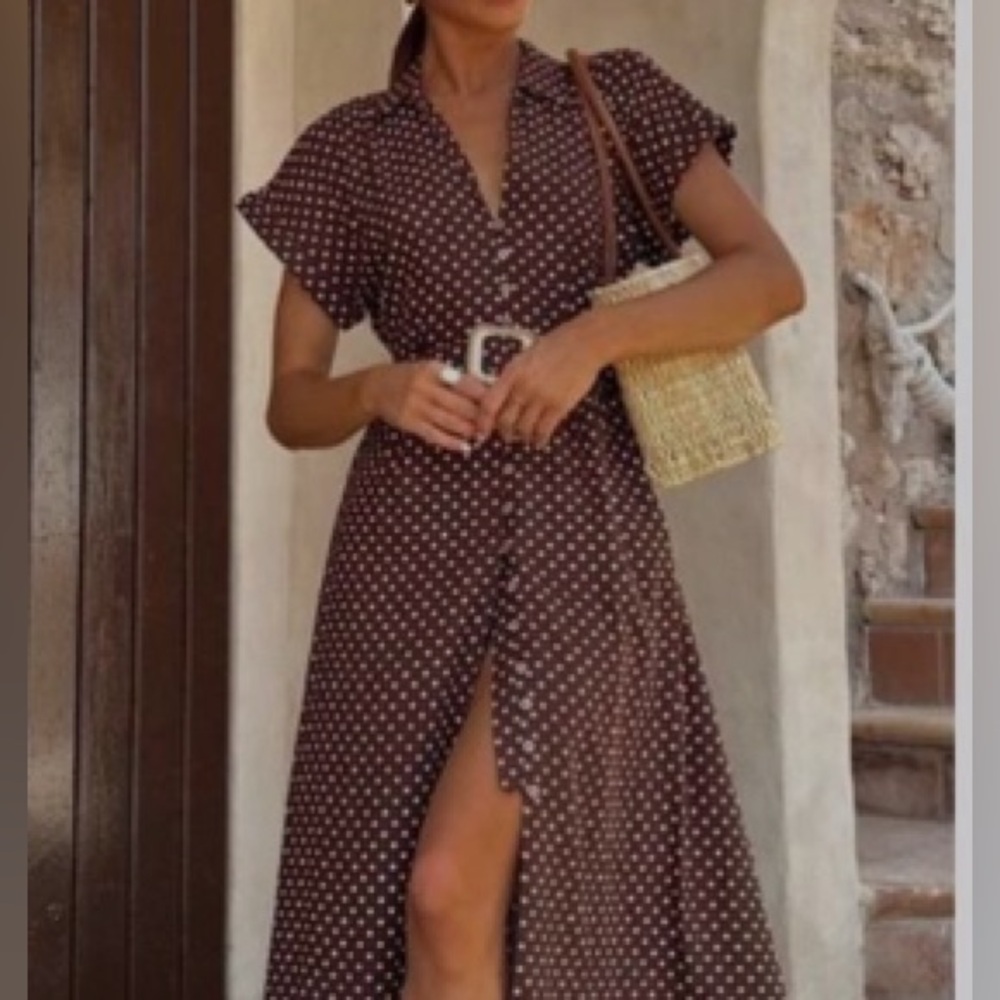 Zara Linen Blend Midi Dress